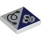 Tile 2 x 2 with String and Dark Purple Triangle with Skeleton Head Print