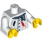 Torso Painter's Smock with Buttons, Scarf and Paint Spots Print, White Arms, Yellow Hands