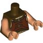 Torso Vest with Gold Belt Front and Back Print (Gungan), Nougat Arms and Hands