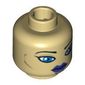 Minifig Head Luminara Unduli, Dual Sided, Purple Lips and Large Blue Eyes / Protective Eye Mask Print [Blocked Open Stud]
