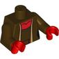 Torso Robe with Reddish Brown Belt and Red Neck Print (Shaak Ti), Dark Brown Arms, Red Hands