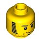 Minifig Head Jake Raines, Beard Stubble, Sideburns, Goatee and Red Scar Print [Blocked Open Stud]