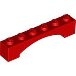LEGO part 92950 BRICK 1X6 W/INSIDE BOW in Bright Red/ Red