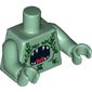 Torso Barracuda with Open Mouth and Seaweed Print, Sand Green Arms and Hands