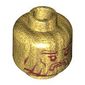 Minifig Head Temple Statue, Dual Sided, Beard with Stylized Face / Realistic Face Print [Blocked Open Stud]