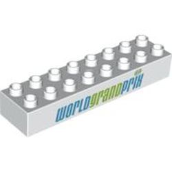Duplo Brick 2 x 8 with 'WORLD GRAND PRIX' Print