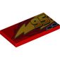 Tile 2 x 4 with Lightning, Exhaust Pipes and '95' Print Model Left Side