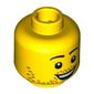 Minifig Head Peasant, Dual Sided, Beard Stubble, Smile / Open Smile Print [Blocked Open Stud]