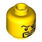Minifig Head Knight, Dual Sided, Arched Eyebrows and Goatee, Smile / Angry Print [Blocked Open Stud]