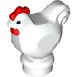 Animal, Chicken with Black Eyes and Red Comb Print