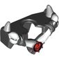 Minifig Neckwear Armour Breastplate Wide with Shoulder Spikes Gray and Ninjago Cracked Red Skull Print