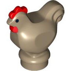 Animal, Chicken with Black Eyes and Red Comb Print