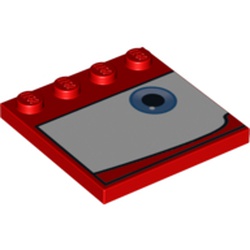 Plate Special 4 x 4 with Studs on One Edge and Eye on White Background Print Left