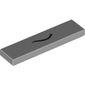 Tile 1 x 4 with Black Thin Curved Smile Print (The Queen)