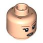 Minifig Head Elizabeth Swann Turner, Dual Sided, Light Brown Eyebrows and Dimple Smiling / Scared Print [Blocked Open Stud]