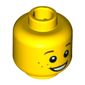 Minifig Head, Brown Eyebrows and Freckles, Open Smile, White Pupils Print