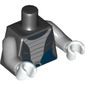 Torso Light Bluish Gray Armoured Bib Print (Asajj Ventress), Light Bluish Gray Arms, White Hands
