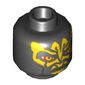 Minifig Head Savage Opress, Yellow Zabrak Markings Print [Blocked Open Stud]