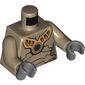 Torso Geonosian Armor with Gold Necklace with Blue Circle Print, Dark Tan Arms, Dark Bluish Gray Hands