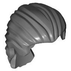 LEGO part 95226 BOYS WIG, HORSE TAIL in Dark Stone Grey / Dark Bluish Gray