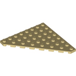 LEGO part 10030504 CORNER PLATE 45 DEG. 8X8 in Brick Yellow/ Tan