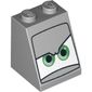 Slope 65° 2 x 2 x 2 with Bottom Tube and Eyes, Green on White Background Print