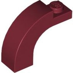 LEGO part BRICK 1X3X2 W/INS AND OUTS.BOW in Dark Red