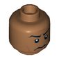 Minifig Head Captain Panaka, Stern Eyebrows, White Pupils Print [Blocked Open Stud]