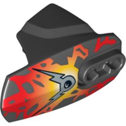 Large Figure Limb Cover, Size 5, Armor with Ball Joint Socket with Fire and Silver Double Lightning Bolt Print (Nitroblast)