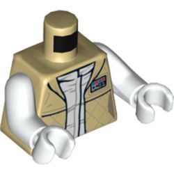 Torso Checkered Jacket with White Undershirt with Creases Print (Leia), White Arms and Hands