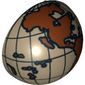 Dome Hemisphere 2 x 2 with Cutout with Reddish Brown Americas and South Pacific Globe Print