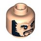 Minifig Head Blackbeard, Bushy Beard, Moustache, Eyebrows Print [Blocked Open Stud]