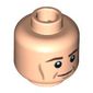 Minifig Head Bob Cratchit / Rebel Trooper / Bespin Guard, Brown Eyebrows, Light Brown Cheek Lines Print [Hollow Stud]