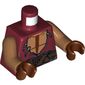 Torso Torn Tunic with Bare Chest and Dark Brown Belt Print, Medium Nougat Arms, Reddish Brown Hands