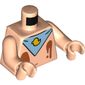 Torso Bare Chest with Belly Button (Navel), Ice Cream Splotches and Blue Bib with Yellow Duck Print, Light Nougat Arms and Hands