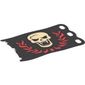 Flag 8 x 5 with White Skull with Fangs and Red Flames Print
