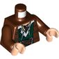 Torso Jacket over Dark Green Vest and White Shirt Print, Reddish Brown Arms, Light Nougat Hands