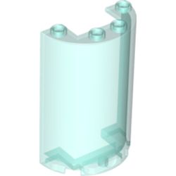 LEGO part 10035312 WALL ELEMENT, ROUND 5X4X2 in Transparent Light Blue/ Trans-Light Blue