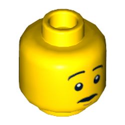 Minifig Head Soldier, Snarling / Raised Eyebrows Print