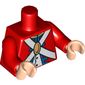 Torso Imperial Soldier Uniform with Knapsack on Back Print, Red Arms, Light Nougat Hands