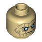 Minifig Head Davy Jones, Silver Eyes and Furrowed Brow Print [Blocked Open Stud]