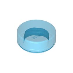 LEGO part 10035380 FLAT TILE 1X1, ROUND in Transparent Blue/ Trans-Dark Blue