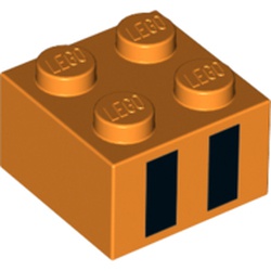 Brick 2 x 2 with Two Black Rectangles Print