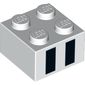 Brick 2 x 2 with Two Black Rectangles Print