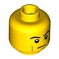 Minifig Head Roman Soldier, Thick Eyebrows, Brown Cheek Lines, Determined Print [Blocked Open Stud]