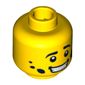Minifig Head Mechanic, Eyebrows, White Pupils and Dirt Stains Print [Blocked Open Stud]