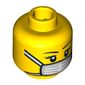 Minifig Head Surgeon, Thin Eyebrows, Eyelashes and White Surgical Mask Print [Blocked Open Stud]