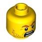 Minifig Head Highland Battler, Beard Stubble with Angry Eyebrows and Open Angry Mouth Print [Blocked Open Stud]