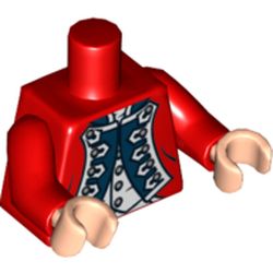 Torso King George's Officer Uniform Print, Red Arms, Light Nougat Hands