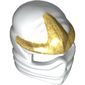 Wrap with Forehead Ridge and Gold 3 Point Emblem Print